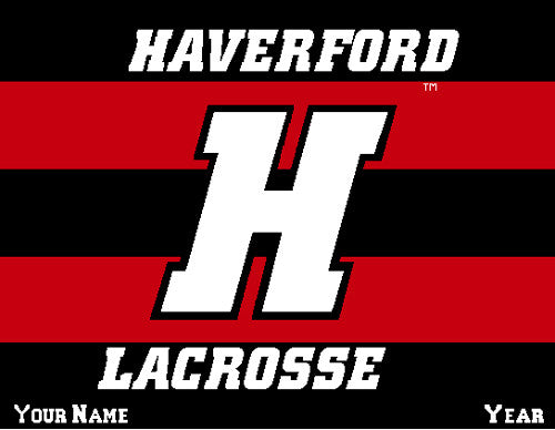 Haverford Men's Striped Lacrosse Customized with Name & Year 60 x 50