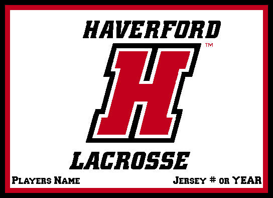 Haverford Natural Base "H" Lacrosse Customized with Name and Number 60 x 50