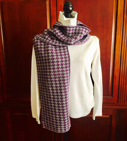 Holy Cross  Colors Houndstooth Scarf 9 x 60