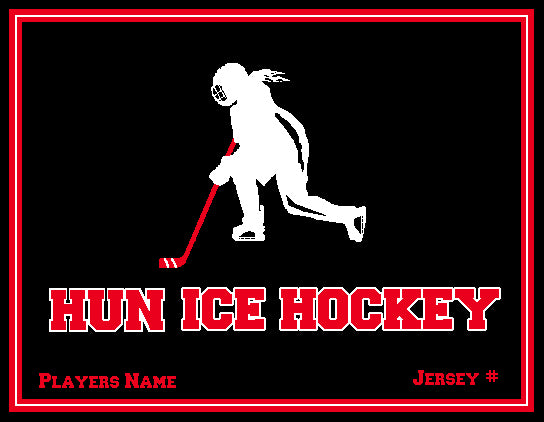 Hun School  Female Ice Hockey Blanket Customized Name & Number 60 x 50
