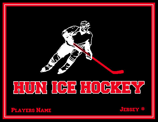 Hun School  Ice Hockey Blanket Customized Name & Number 60 x 50