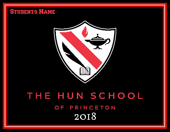 The Hun School of Princeton Blanket  Customized with Name and 2018 60 x 50