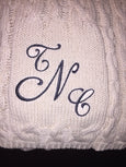 Chunky Cable Blanket with Embroidered Monogram