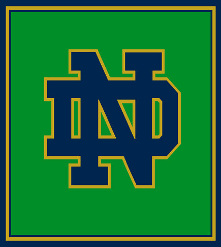 LIMITED Edition Kelly Notre Dame Green Base  ND Blanket 50 x 60 Currently on back order