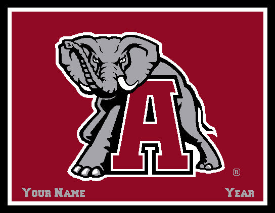 Alabama CUSTOMIZED Big Al Blanket Crimson 60 x 50