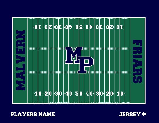 Malvern Football Field Blanket Customized Name & Number 60 x 50