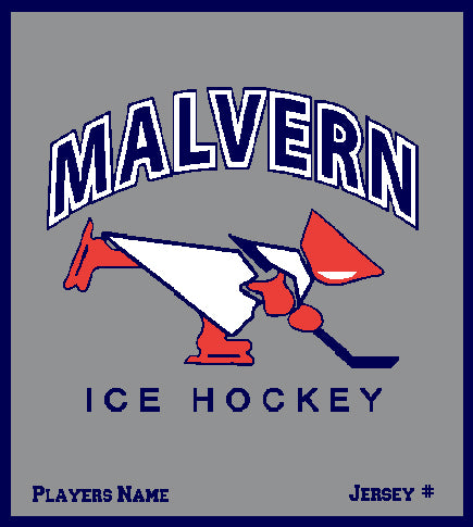 Malvern Ice Hockey Blanket Customized Name & Number 50 x 60