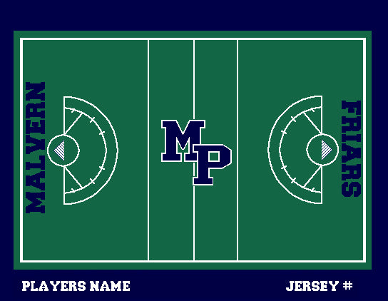 Malvern Lacrosse Field Blanket Customized Name & Number 60 x 50