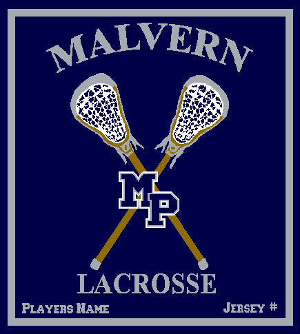 Malvern Lacrosse Blanket Customized Name & Number 50 x 60