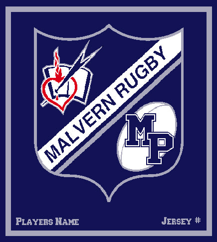 Malvern Rugby Blanket Customized Name & Number 50 x 60