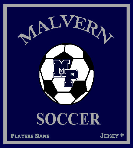 Malvern Soccer Blanket Customized Name & Year 50 x 60