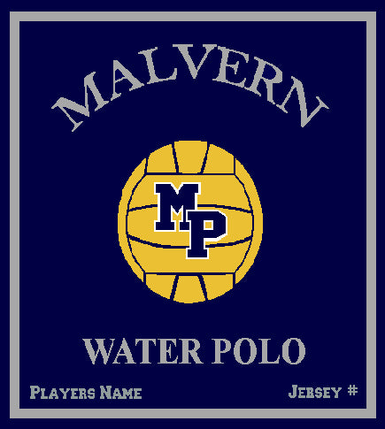 Malvern Water Polo Blanket Customized Name & Number 50 x 60