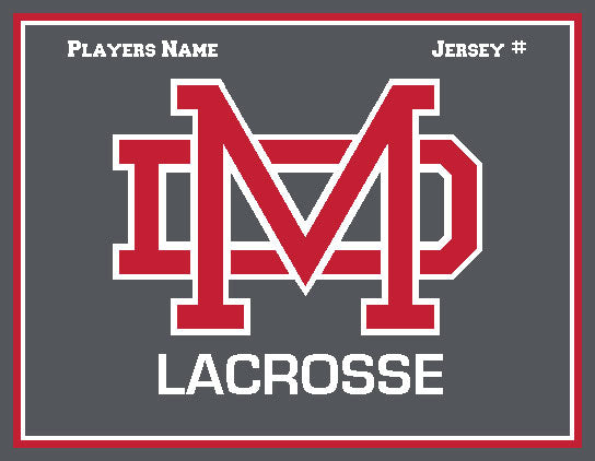 Mater Dei Lacrosse Grey Base Customized with Name, Jersey # Or Year