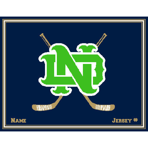Notre Dame Hockey Kelly Customized with Name & Number 60 x 50