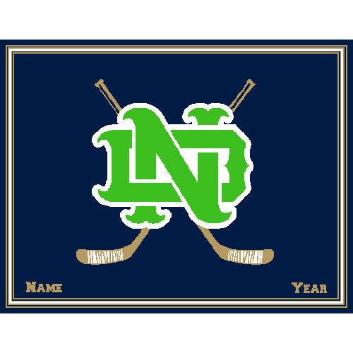 Notre Dame Hockey Kelly Customized with your  Name & Year 60 x 50
