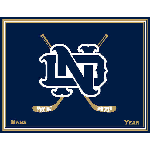 Notre Dame Hockey Navy Customized with your Name & Year 60 x 50