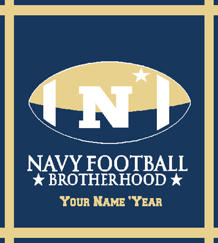 Custom Navy Football Brotherhood Name and Year 50 x 60