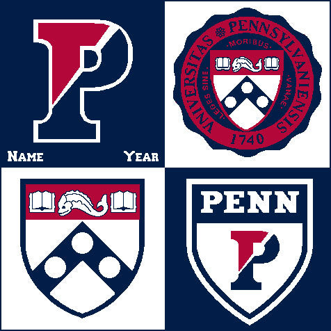 PENN Multi Logo  Dorm, Office, Alumni, Tailgate Blanket with Name & Year