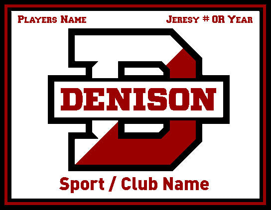Denison Natural Base Any Sport Club Customized with your Sport/Club Name, # OR Year 60 x 50
