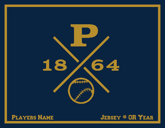 Peddie Baseball Blanket Customized Name & Number 60 x 50
