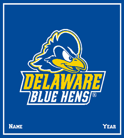 Custom University of Delaware Royal Blue Hens Name and Year  50 x 60
