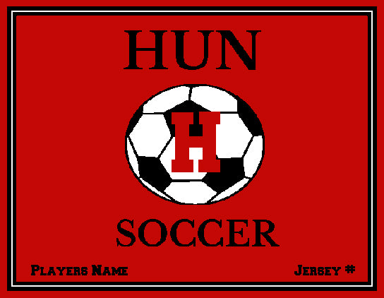 The Hun School  Soccer Blanket Customized Name & Year 60 x 50