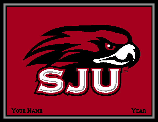 St. Joseph's University SJU Pomegranate Base Customized with Name & Year 60 x 50