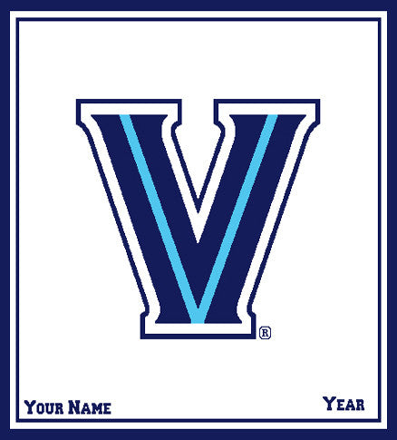Villanova "V"  50" x 60"   Natural Base with Name & Year
