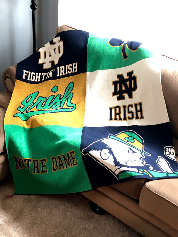 Notre Dame Athletic Multi Logo Blanket  50 x 60