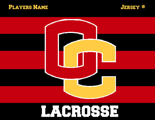 Custom Oberlin Striped  Lacrosse Name & Number 60 x 50