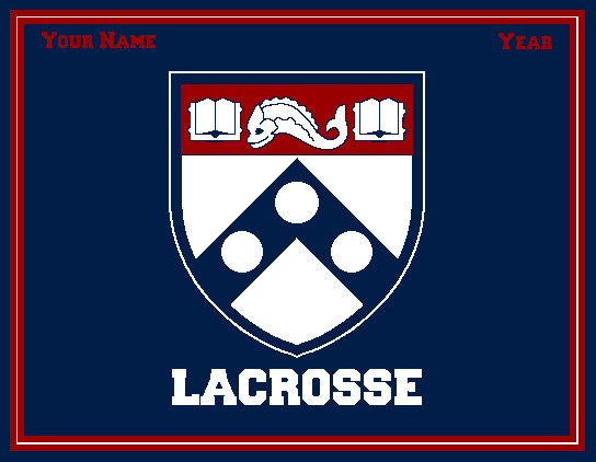 PENN Men's Shield Lacrosse Customized with Name & Year 60 x 50