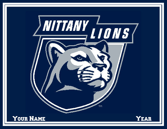 Penn State Nittany Lion  60 x 50 Customized with Name and Year
