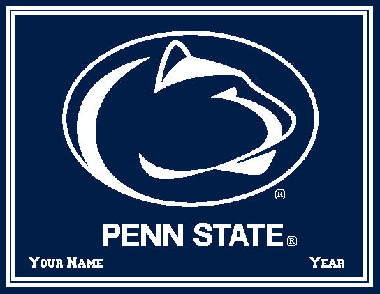 Penn State Navy  60 x 50 Customized with Name and Year