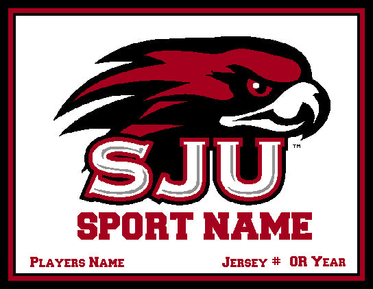 St. Joseph's University ANY SPORT Natural Base Customized with Name & Year OR #  60 x 50