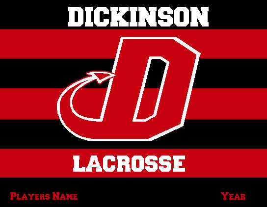 Dickinson Striped Lacrosse Customized Name & Year 60 x 50