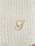 Chunky Cable Blanket with Embroidered Monogram