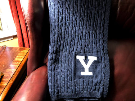 YALE Navy  Cable Blanket