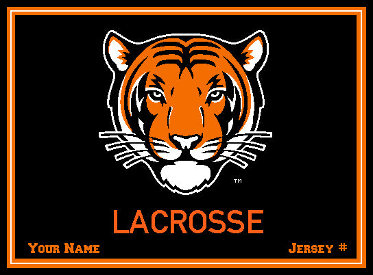 Custom Princeton Tiger Lacrosse Name and Number  60 x 50