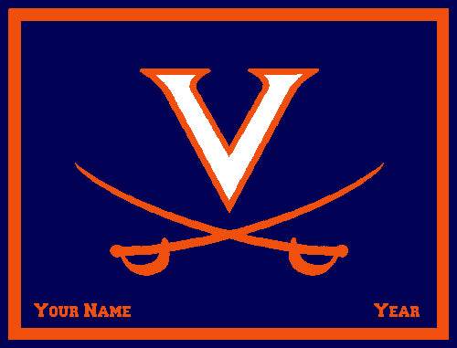 UVA Saber Navy Base 60 x 50 Customized with Name and Year