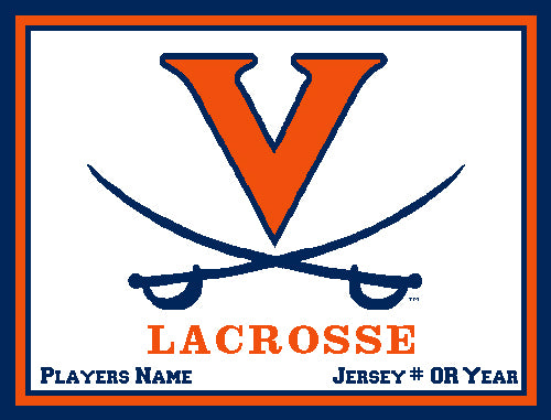 UVA Lacrosse Custom Natural Base  Name & Number OR Year 60 x 50