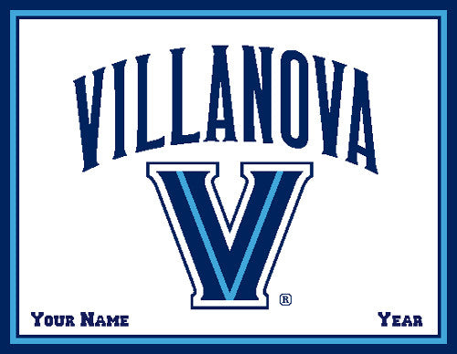 Villanova Natural Signature Logo Dorm, Home, Tailgate blanket Customized with Name and Year