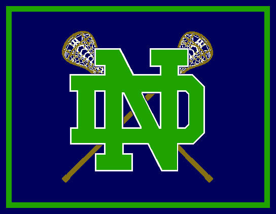 Notre Dame Women's Lacrosse Sticks Navy & Kelly  60 x 50