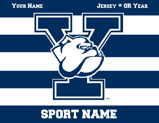 Yale Athletic Striped Customized with your Sport, Name, # OR Year 60 x 50