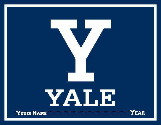 Yale Y Block w/Yale Customized with your Name and Year 60 x 50