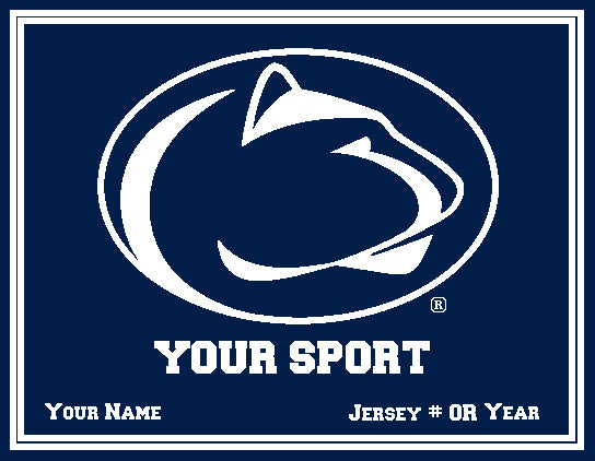 Penn State Athletic Customized with Your Sport, Name, # or Year 60 x 50